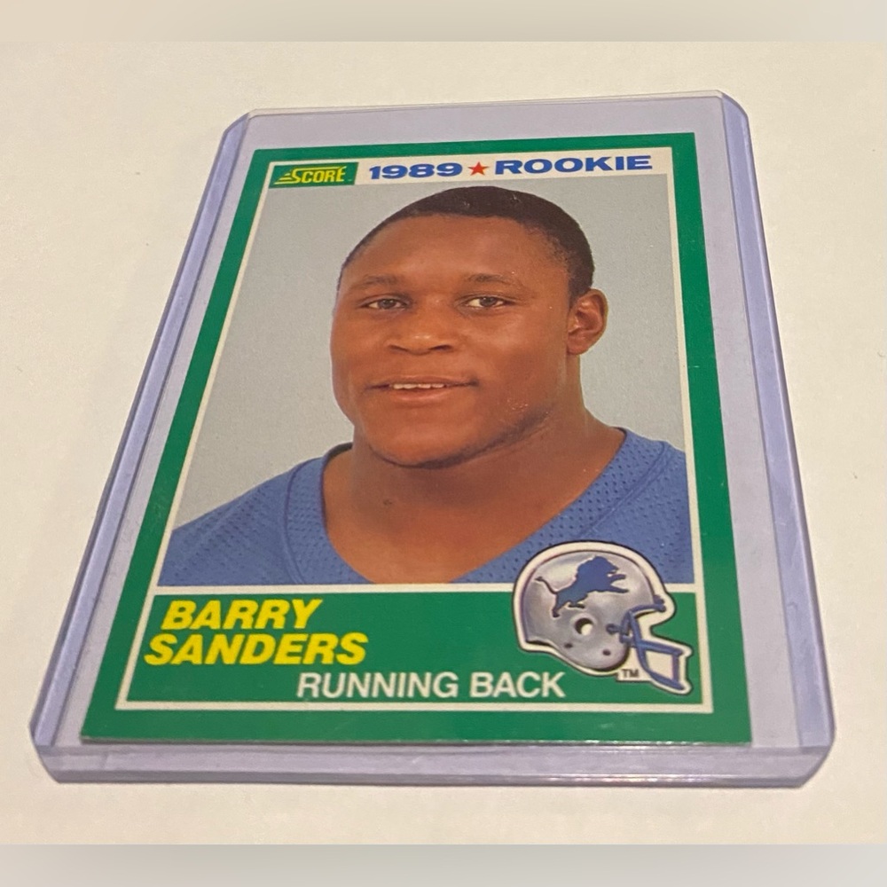 Barry Sanders RC Rookie 1989 Score Football Card Vintage Collectible # 257